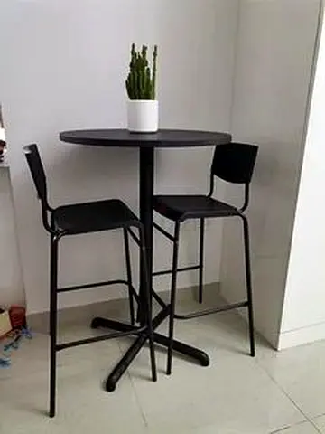 Ikea Round Bar Table and Bar Stool set (Stensele,Black) - Good condition