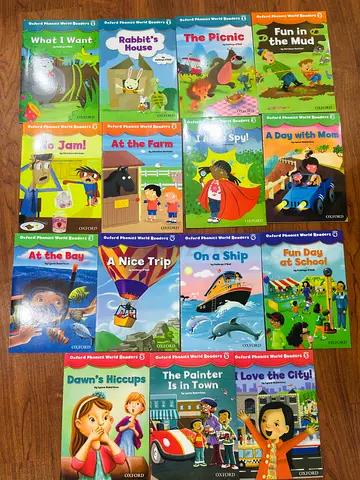 Set of 15 Oxford Phonic World Readers — Childrens Picture Books (Level 1-5)