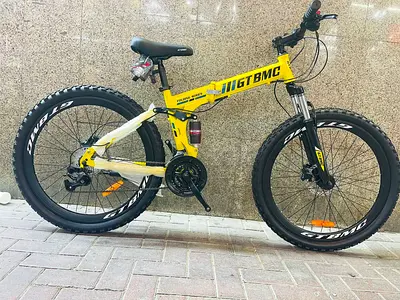 GT BMC Folding Mountain Bike 26 - Yellow, Brand New