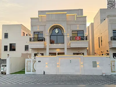 Luxury villa for sale in Al Zahia – Ajman | With a large setback | Two floors + roof | 6 master bed