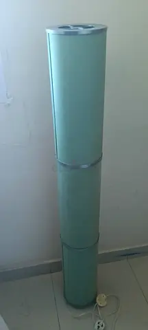 Ikea Tall cylindrical floor lamp - mint green fabric shade