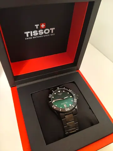 Tissot Seastar Green Dial Black Stainless Steel Watch