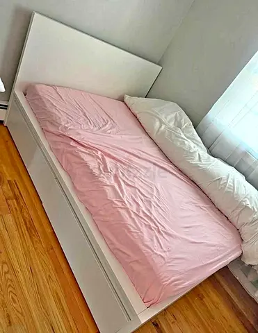IKEA White MALM Double Storage Bed with IKEA Mattress 140 x 200 cm
