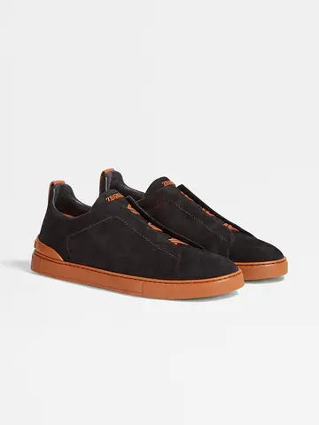 Zigna Black Suede Casual Sneakers with Brown Sole - Mens Size (Pre-owned) 40 to 46 available