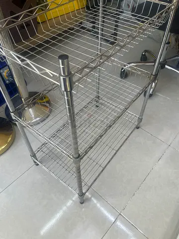 Stainless Steel Wire Kitchen Trolley on Wheels - 3 Tier 30(W)(60L)77(H)