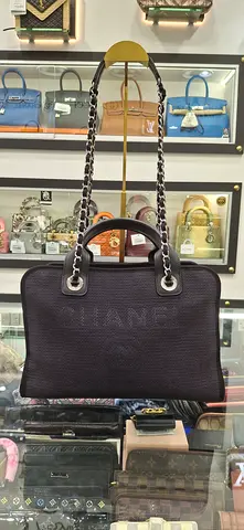 Chanel Deauville Canvas Tote Bag