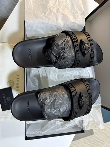 Black Versace Medusa Slide Sandals - Brand New(Gift Received)