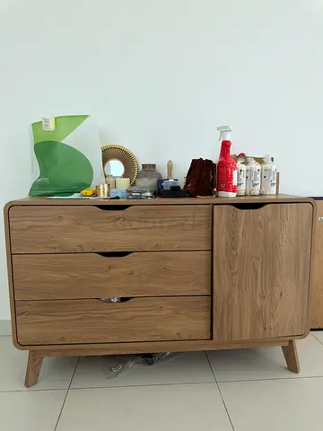 Wooden 3-Drawer Chest / Sideboard in Light Oak Finish