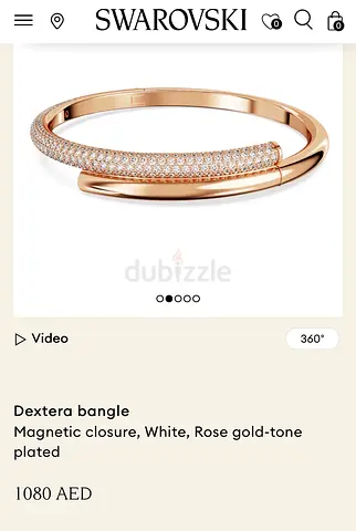 Swarovski Dextera Bangle Rose Gold Tone