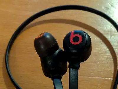 Used Beats by Dre urBeats In-Ear Headphones - Black/Red, Good Condition