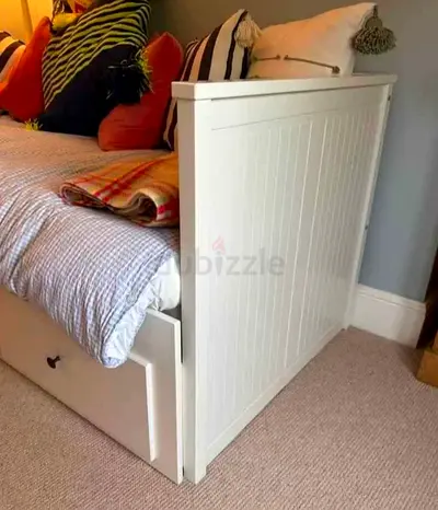 IKEA Hamnes Day bed with 3 storage drawers underneath and with 2 IKEA mattresses