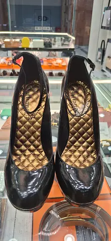 Galliano Black Patent Leather Heels