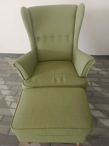 Wing chair with foot stool