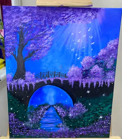 Magical dreamy night painting