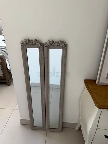 2 Tall Grey Mirrors