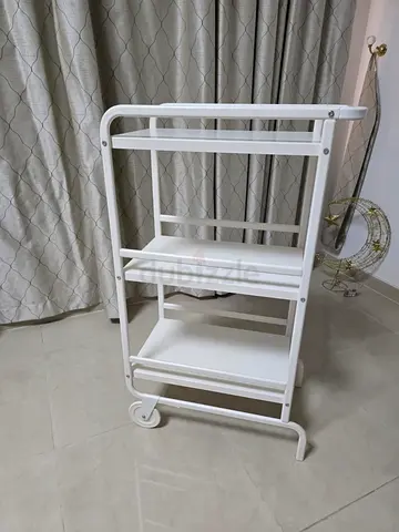 White 3-Tier Rolling Storage Trolley - Lightweight Utility Cart
