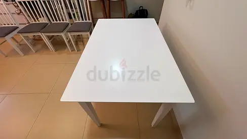 Pan Homes White Rectangular Dining Table - Good Condition