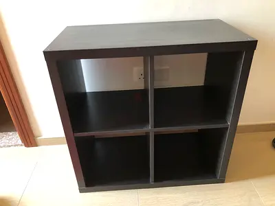 Dark brown 4-cube storage shelf / bookcase - good condition