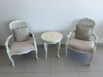 2 Chairs + 2 Cushions + 1 Middle Table
