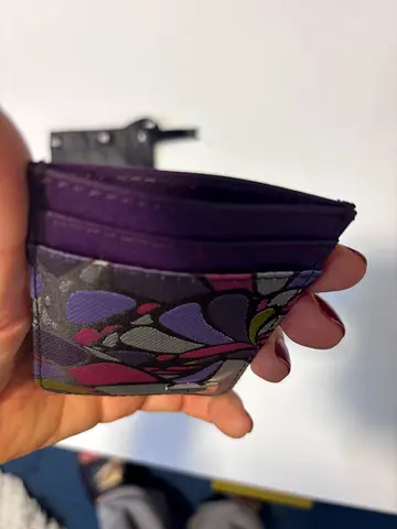 Pineda Covalin Floral Card Holder / Slim Wallet - Purple Patterned