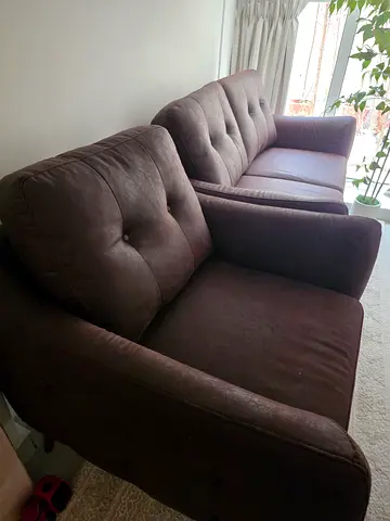 Whole Faux leather living room set, excellent condition, never used,  2x love seats  2x2 seater sof