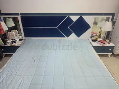 King size bed 180*200, bedside tables - good condition with sliding door and dresser with m