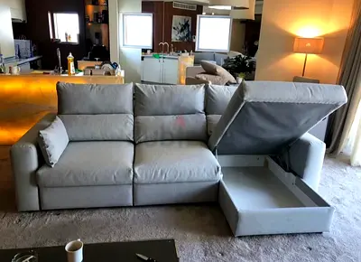 Top quality ikea Eskilstuna L shape sofa under storage