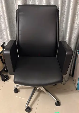 Ergonomic Black Leather Executive Office Chair