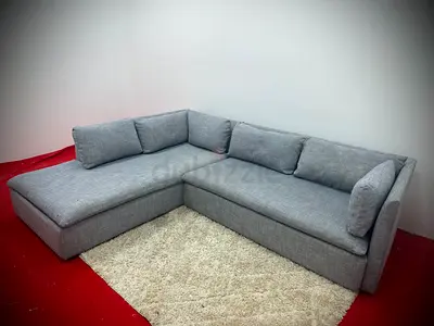 Like new condition pottery barn grey color lshape sofa
