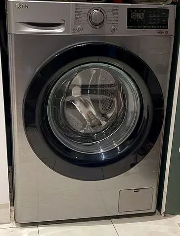 LG Front Load Washing Machine 9kg - Stainless Steel, Good Condition