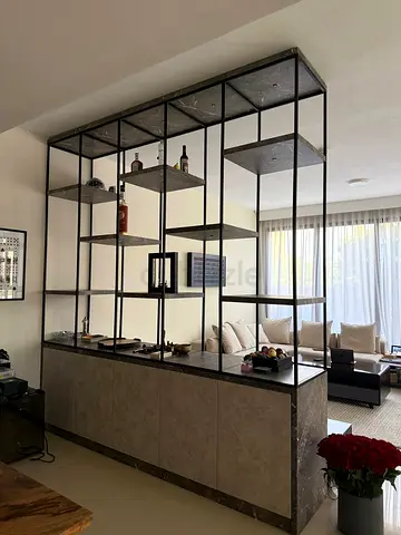 Custom Marble  Steel Room Divider | Designer Shelving Unit | Floor-to-Ceiling | JLT, Dubai