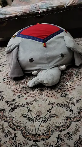 Large plush elephant floor cushion / stuffed toy - good condition