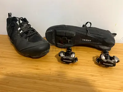 Triban Cycling Shoes with Shimano SPD Pedals - Size EU 42(Used)