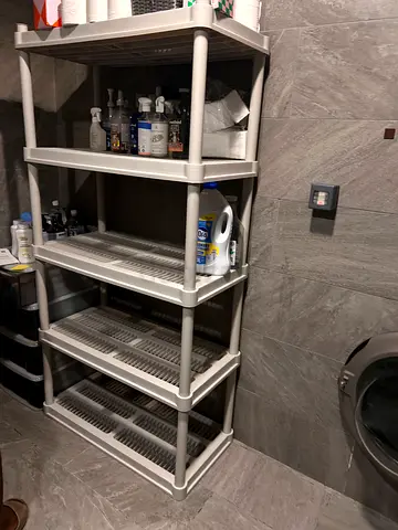 IKEA-style 4-tier plastic storage shelf — good condition
