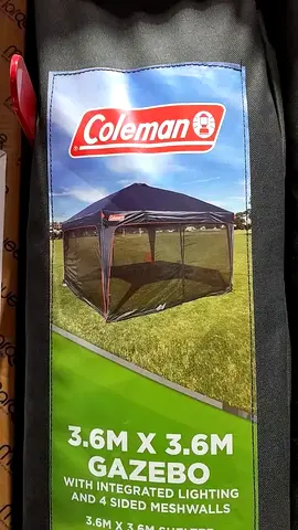Coleman 3.6 x 3.6m Portable Gazebo LED Lighted with Mesh Walls