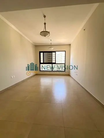 One bedroom apartment in Al Khan first tenant 2 bathrooms built in wardrobes free parking central AC prime quiet location annual rent 39880 AED