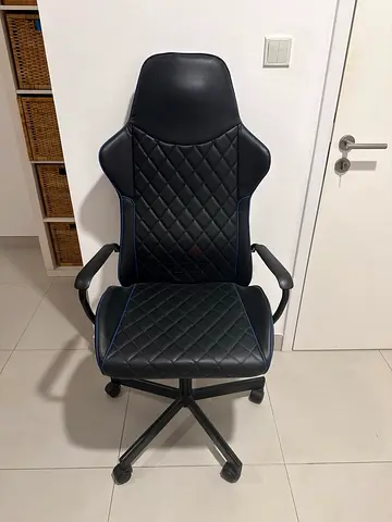 Black Quilted Ergonomic Office/Gaming Chair with Armrests