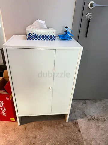 2 Small White Storage Cabinet / Cupboard - Good Condition