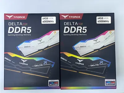 T-Force Delta RGB DDR5 64GB (2x32GB) 6000MHz - Pair (White)