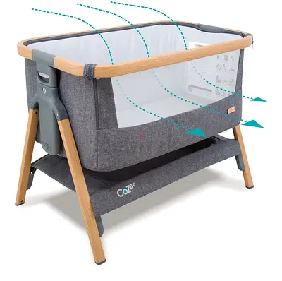 Tutti Bambini CoZee® Bedside Crib/Co-Sleeper with Breathable Mesh Window, Travel Bag and Easy Fold