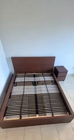 Ikea queen size bed frame with 4 storage drawers for sale