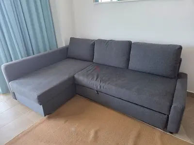 Grey L-shaped 3-seater Sofa with Chaise - Good Condition