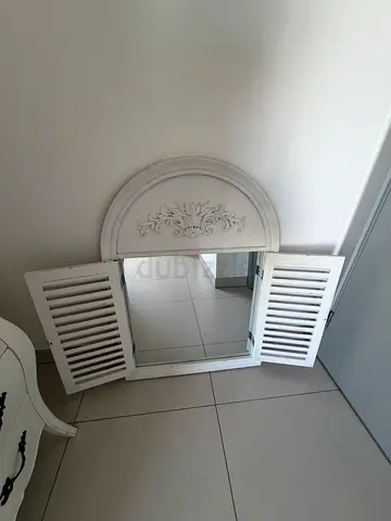 White Barn-door Mirror
