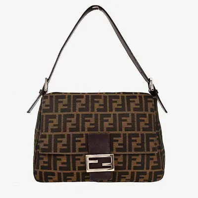 Authentic Fendi Brown Canvas Zucca Handbag