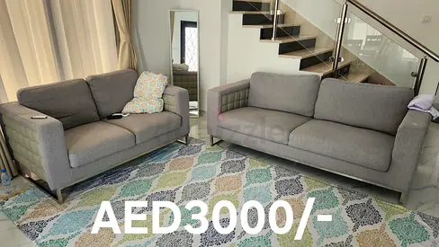 Modern Grey 3+2 Seater Sofa Set - Good Condition