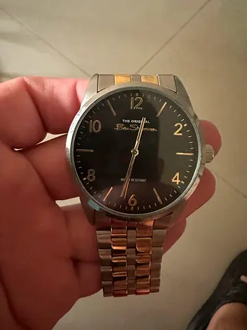 Ben Sharman Mens analog wristwatch - steel bracelet, black dial (used)