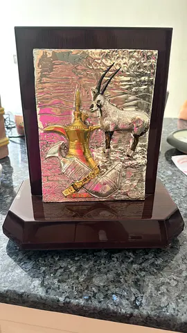 Gold Line Italia Decorative Silver Plated on Wooden Base