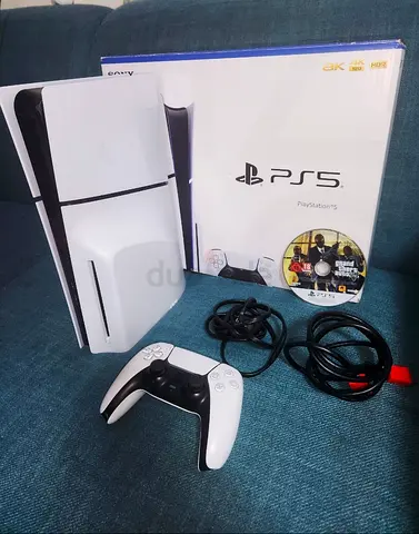 Playstation 5 Slim Disc 1 TB with original controller, Gta 5 Disk and box
