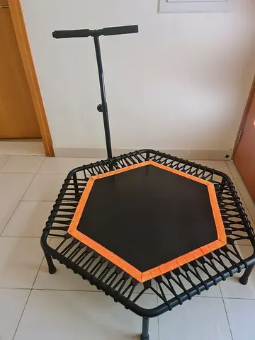 Hexagonal Mini Trampoline with Handlebar – Good Condition