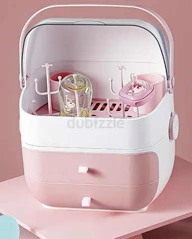 Portable Baby Bottle Sterilizer and Dryer with Storage - Pink
